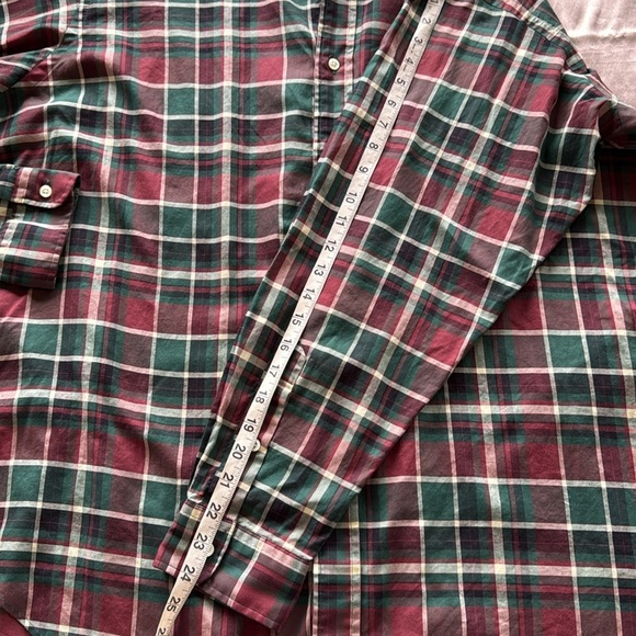 Ralph Lauren Blue Label Blake Plaid Button Down Shirt Iconic Logo Red Green XL - Picture 7 of 8